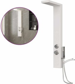 vidaXL Sistem panou de duș din aluminiu, alb