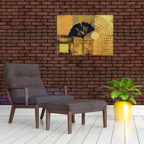 Tablou pe sticlă - Frunza ginkgo (70x50 cm)