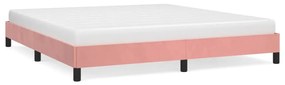 Cadru de pat, roz, 180x200 cm, catifea Roz, 25 cm, 180 x 200 cm