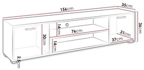 Comodă de televizor GIMREN 36x156 cm alb