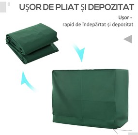 Outsunny Husă pentru Leagăn cu 3 Locuri, Protecție Împotriva Ploii pentru Mobilier de Exterior, 240x133x185 cm, Verde | Aosom Romania