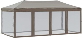 vidaXL Cort pliabil pentru petrecere pereți laterali, gri taupe, 3x6 m
