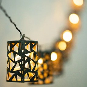 Instalație LED solară 10xE12/3,65m IP44 alb cald