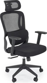 Scaun birou MATEUS, negru, stofa/plasa, 67x70x126/133 cm