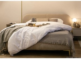 Pat matrimonial 140 cm Octave 140B (cu somieră) (crem + auriu). 1099958