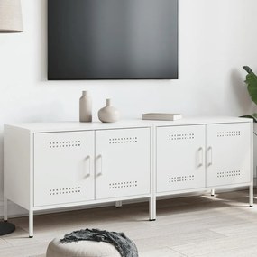 vidaXL Dulapuri TV, 2 buc., alb, 68x39x50,5 cm, oțel