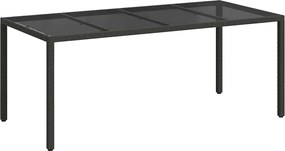 vidaXL Masă de Grădină Negru 190 x 90 x 75 cm poliratan