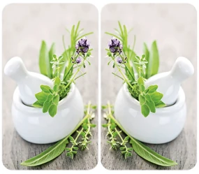 Plăci de protecție din sticlă HERB GARDEN pentru aragaz – 2 bucăți, WENKO