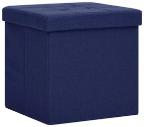 338767 vidaXL Taburet de depozitare pliabil, albastru, imitație de pânză