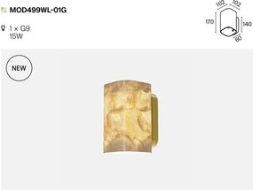 Aplica de perete Maris din metal auriu si scoica Capiz