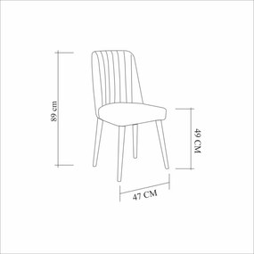 Set masa si scaune (5 piese) Costa White-Anthracite