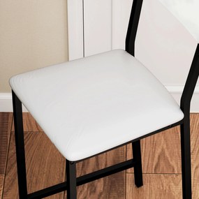 HOMCOM Set de masă de bar cu taburete, abatere pliabilă, casete pentru vin, suport pahare, rafturi și suporturi pentru picioare, alb | Aosom Romania