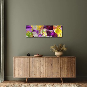 Tablou cu abstracție - pictura (cu ceas) (90x30 cm)