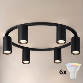 Brilagi - Lampă de tavan LED RGBW dimabilă SELE 6xGU10/6,5W/230V neagră