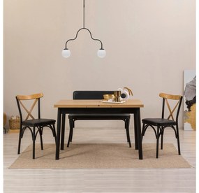 Set mobilier sufragerie Duvasa 24 (negru) (pentru 4 persoane). 1093795