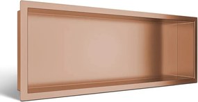 Raft incastrat dreptunghiular Balneo Wall-Box One cu rama 60x20x10 cm cupru lucios