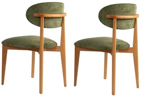 Set de scaune de sufragerie Lionte Green și DarkOak, 2 buc.