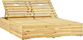 vidaXL Șezlong de grădină dublu, lemn de pin tratat verde