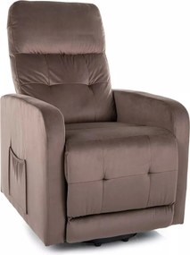 Fotoliu rabatabil OTUS II, stofa catifelata cappuccino - Bluvel 38, 66