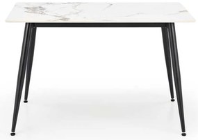 Masă de bucătărie Webster 120 cm, marmură / negru