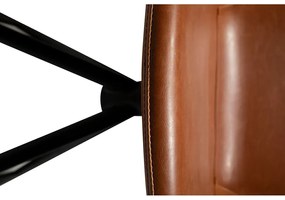 Scaun bar din piele ecologică DAN–FORM Denmark Gaia, înălțime 87 cm, maro coniac