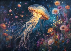 Tablou pe sticlă - Meduză magică (70x50 cm)