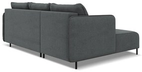 Colțar gri închis extensibil/cu spațiu de depozitare (cu colț pe partea stângă) Luana – Makamii