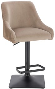 HR920KW Scaun Latte din Catifea cu Bază Neagră