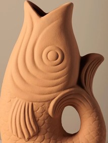 Vaza decorativa, portocalie, din ceramica, Fish