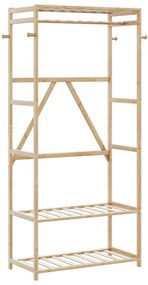 vidaXL Cuier pentru haine cu rafturi, 80x40x175 cm, bambus