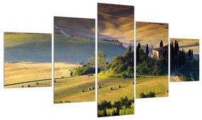 Tablou cu peisaj și casă (125x70 cm), în 40 de alte dimensiuni noi