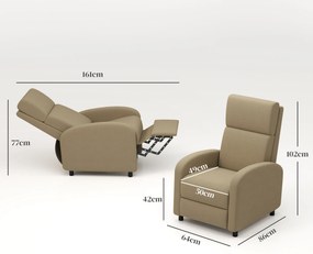 HOMCOM Fotoliu relaxant fotoliu inclinabil lounge fotoliu de relaxare - spătar reglabil până la 160° suport pentru picioare integrat | Aosom Romania