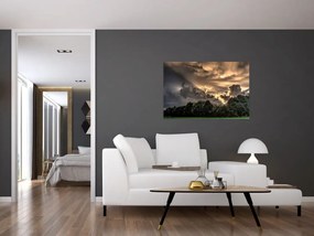 Tablou cu nori și pădure (90x60 cm)