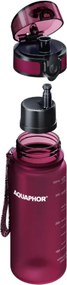 Sticla cu filtru pentru apa Aquaphor City 160028, 350 ml, Tritan, Carbune activ, Aqualen, Capac cu inchidere, Cherry