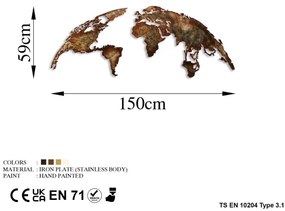 Decorațiune de perete 2 buc. metal planetă