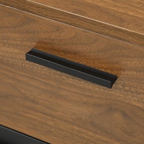 HOMCOM Bufet pentru living, mobilier de depozitare cu 4 dulapuri, sertare și rafturi reglabile, dim. 120 x 35 x 85 cm, maro și negru | Aosom Romania