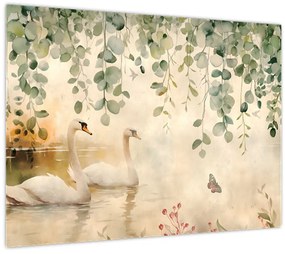 Tablou pe sticlă - Lac, acvariu (70x50 cm)