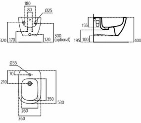 Bideu suspendat alb mat Ideal Standard Tesi