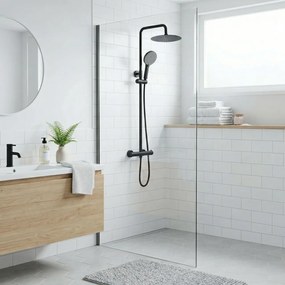 Set de duș fără pipă cu termostat Rea Lungo Black