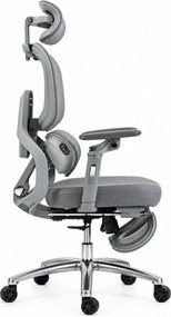 VIGOCHAIR ULTRA PRO FOAM SEAT Scaun ergonomic, spatar reglare verticala, suport lombar cu masaj si incalzire, sezut translatie, cotiere 6D, suport picioare, Gri