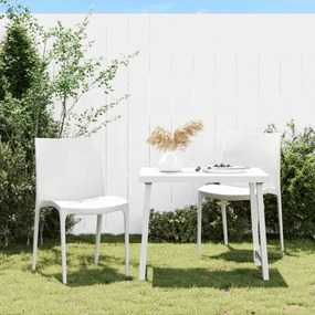 364734 vidaXL Scaune de grădină, 2 buc., alb, 50x46x80 cm, polipropilenă