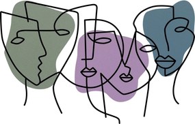 Decoratiune perete KUBIZM 27, multicolor, metal, 70x50 cm