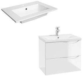 Set dulap baza suspendat Defra Murcia alb cu lavoar compozit Flex 60