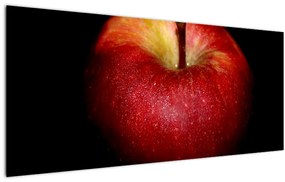 Tablou cu măr pe fundal negru (120x50 cm)