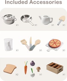 Bucatarie copii din lemn White Planting