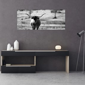 Tablou - Vacă,alb-negru (120x50 cm)
