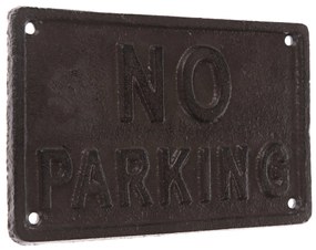 Decor de perete din fontă "NO PARKING" negru, 11 x 18 cm