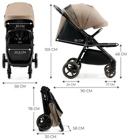 Cărucior de copii KINDERKRAFT SELECT MITZY Linen beige