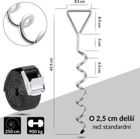 Set de ancore pentru sol, 4 bucăți, 42,5x8,5cm, argintiu Monzana