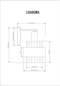 Aplica de perete Globo MILLEY 15560WA, 1xE27/60W/230V